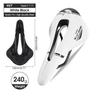 WEST BIKING MTB Saddle Soft Pu Leather Hollow Breathable Bike Saddle Seat Waterproof Saddle Seat For MTB  Comfortable Saddle For Road Bike Bike Accessories
