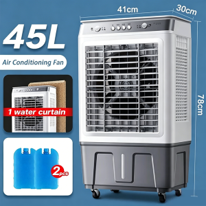 CEMAL air cooler Big Capacity water tank electric fan conditioner cooler fan wide-angle three-dimensional air three-speed speed adjustment top water for fast cooling Three ice curtains to cool down a wide range of cooling air cooler fan with ice box