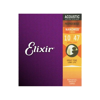 Monstermarketing Elixir 16002 Nanoweb Coated Phosphor Bronze Extra Light 10 47 Acoustic Guitar Strings Music Accessories
