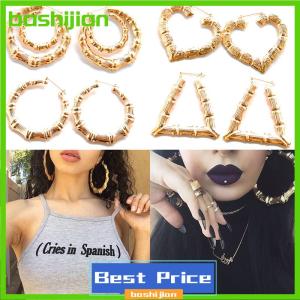 bashijian Large Bamboo Earrings Hip-Hop Earrings Ladies Hoop Hoops Ear Circle