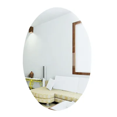 DBI Stiker Cermin Kaca Dinding Oval Anti Pecah 27 X 14.5 CM Acrylic Kaca Cermin Tempelan Wall Sticker Dekorasi Cermin Dinding Tempel Murah Import
