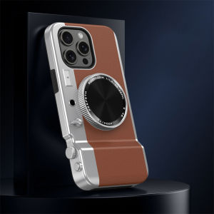 Integrated Camera Magnetic Phone Case Retro Bluetooth Camera Magnetic Phone Case Iphone 16 15 14 13 12 Pro Max Cosmetic Mirror Metal Cover