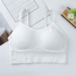 Athletic Undergarment Chest Crop Top Underwear with foam Color Bra Tube Bras Cotton Female