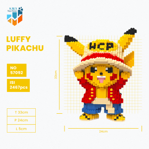 SMY Nano Block Pokemon Pikachu Mainan Anak Bricks Education Toys Balok Susun Puzzle Animasi 3D Model