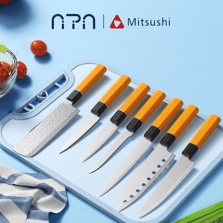 Nipiin By Mitsushi 7PCS Octagonal Handle Stainless Steel Japanese Style