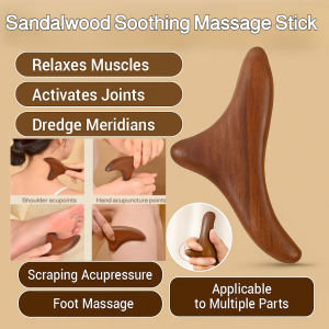 Sandalwood Triangle Tendon Relief Massager Shoulder and Neck Meridian Massager Foot Point Massager