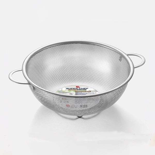 Rổ Lưới Bằng INOX 28.5 cm Không Gỉ Sáng Bóng Dùng Rửa Rau Củ Quả Để Ráo ...