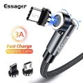 Essager 540 Rotate Cable 3A Fast Charging Micro USB Type C Cable For iPhone Xiaomi Phone Charger Data Wire Cord. 
