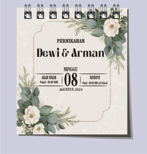 (isi 50 ) Souvenir kalender Pernikahan Pesta Ulang tahun Khitanan bisa custom nama
