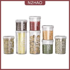 N2HAO  Nhà bếp hạt kín container trong suốt Snack lưu trữ container chống ẩm ngũ cốc và hạt kín lưu trữ thùng hộp