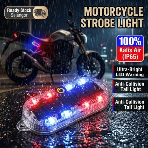 Solar Strobe Warning Light Car Motorcycle Anti Collision LED Lampu Solar Kereta Berkelip Wireless Taillight 爆闪灯