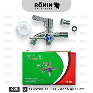 SLG Kran Tembok Stainless Cabang 2 YG-628 1/2 inchDouble Air toilet Shower Kamar Mandi WC