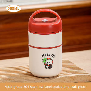 680ML 304 Stainless Steel Insulated Thermal Lunch Box 2 Layer Soup Bentgo Lunch Box Stainless with Lunch Bag Thermal 304 Stainless Steel Insulated Bento Lunchbox for kids Kalle