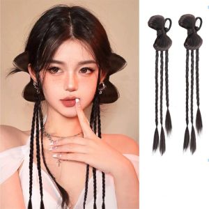 Tóc tết nơ buộc chun JN01 ❤️FREESHIP❤️ tóc giả tết nơ tóc nơ tết tóc giả nữ thắt bính tóc thắt rết tóc tết sam