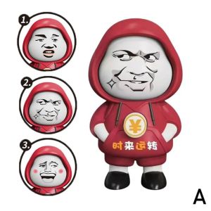 Face-Changing Doll Keychain Cute Little Boy Keyring Funny Emojis Figure Pendant Key Backpack Hanging Ornament