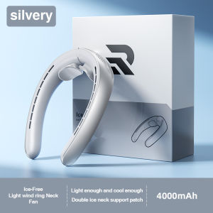 RTAKO Double ice patch Light Air ring fan One day of battery life Neck Leafless Hanging Cooling Fan BP939 Fans
