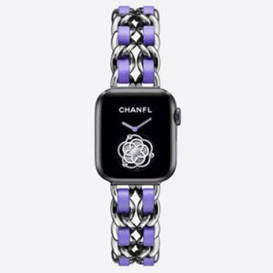 Strap compatible with apple watch Ultra 49mm Chain Link Leather Bracelet compatible with apple watch serie 8 7 6 5 4 3 2 1 SE 41mm 45mm 44MM 40MM 42MM 38MM Watchband