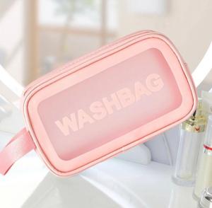 Tas Kosmetik Transparan WashBag Pouch Travel Anti Air - ZVS