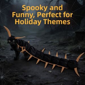 DISKAS Long Segmented Halloween Centipede Cat Costume Simulated Centipede Plush Fluffy Cat Multi-leg Centipede Clothes Anti-deform Adjustable Pet Holiday Outfit for Cat Kitten