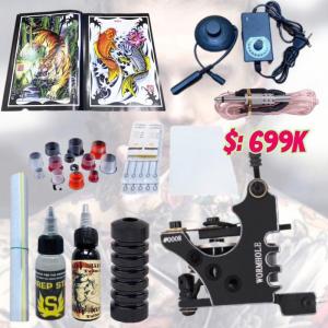 Com bo 1 máy xăm đầy đủ phụ kiện kèm Catolo mẫu hình xăm đẹp mắt