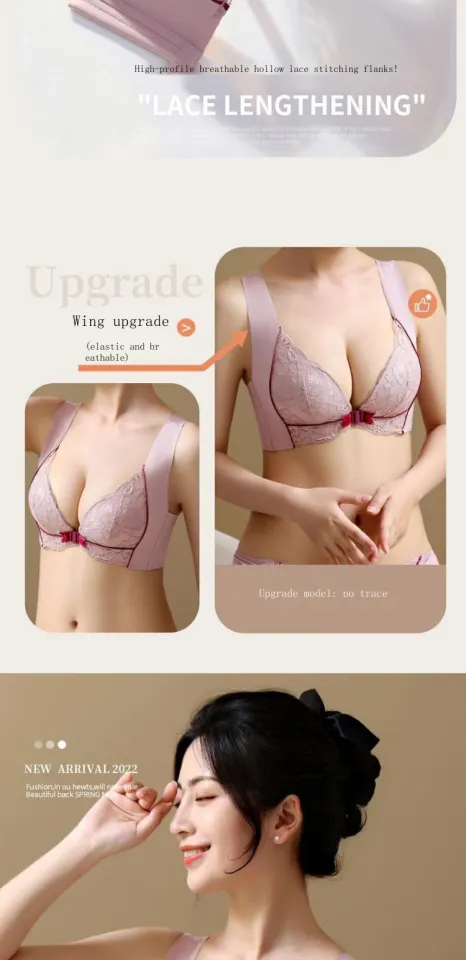 Wacoal Bra Front Buckle Small Chest Gathered No Steel Ring Big Chest Shows  Small Cloth Breast Anti-Sagging Style