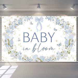 Ready stock sa local warehouseWatercolor Floral Baby Shower Photo Decoration Banner Party Atmosphere Venue Arrangement Photography Backdrop Cloth