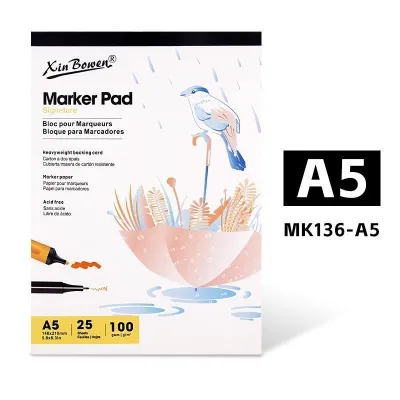 Marker Pad 100GSM A5/A4 | Buku Lukisan Anti Tembus Marker Non Bleeding Sketchbook Art Drawing