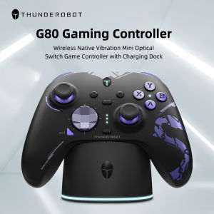 Thunderobot G80 คอนโทรลเลอร์เกมไร้สาย Wireless Gamepad พร้อมแท่นชาร์จ สวิตช์ออปติคัล ปุ่ม ABXY เปลี่ยนได้ สำหรับ PC Nintendo Switch iPhone