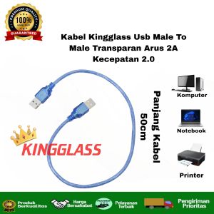 Kingglass Kabel Usb To Usb 2.0 Sambungan Transparant 50CM/ 150CM Arus 2A