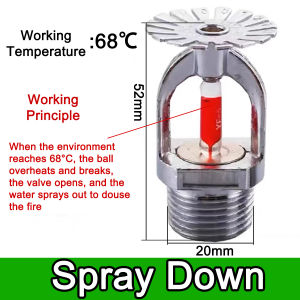 68C Fire Sprinkler Head 20mm Universal Type Automatic Fire Extinguishing Device For Warehouse Hotel