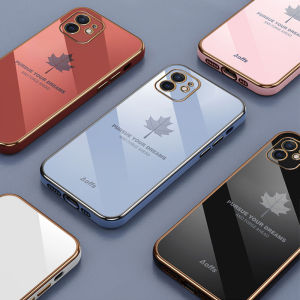 ใบเมเปิลเคลือบแฟชั่น TPU แบบนิ่มพร้อมสายคล้องเคสสำหรับ VIVO Y21 Y21s Y21a Y33s Y33t V2111 V2140 V2152 V2110 V2135 V2109เคสโทรศัพท์