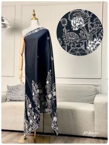 ผ้าไหมลายดอกไม้สไตล์วินเทจ สำหรับงานฝีมือและบัตรของขวัญ