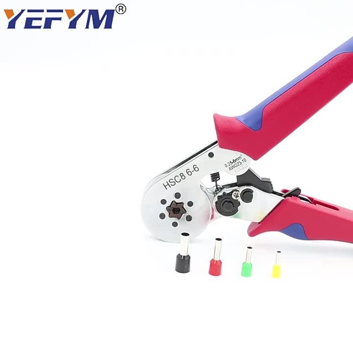 HSC8 6-6/6-4คีมจีบชุดเครื่องมือสำหรับขั้วหลอดและมัลติฟังก์ชั่ปอกตัดคีม ...