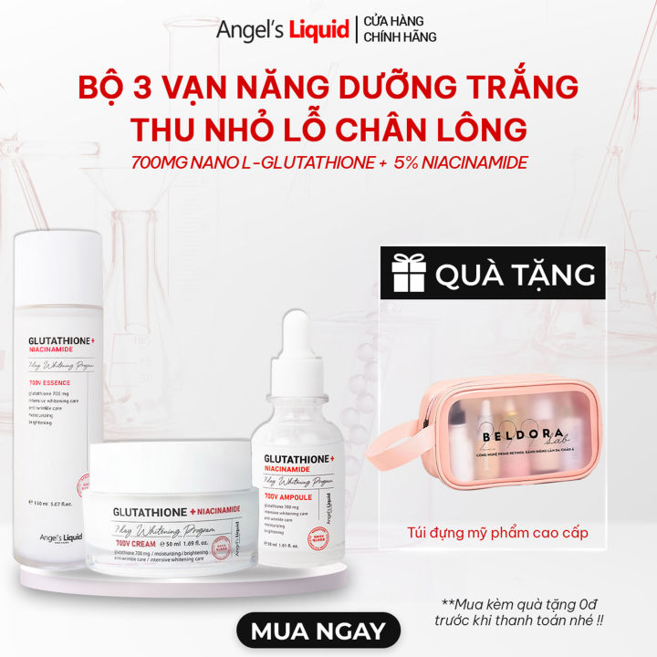 B 3 sn phm Nc thn, Serum, Kem Dng Trng, Se Kht L Chn Lng  Angel's Liquid Glutathione Plus Niacinamide | Lazada.vn