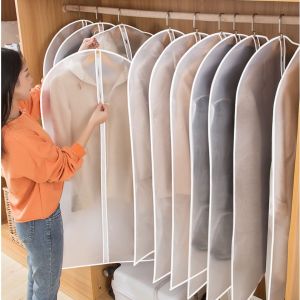 Transparent Garment Bag PEVA Dustproof Clothes Protector Cloth Cover Middle Zipper