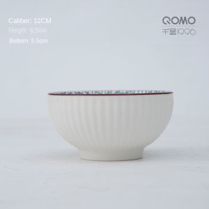 QOMO Seramik Mangkuk Pinggan Mangkuk dan Pinggan Peralatan Makan Seramik Set Peralatan Makan Hadiah Raya Doorgift