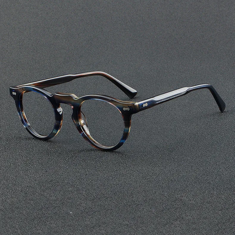 Retro Acetate Eyeglasses Frame Men Optical Eyewear Replaceable Lens Top  Quality Vintage Glasses Women Spectacle