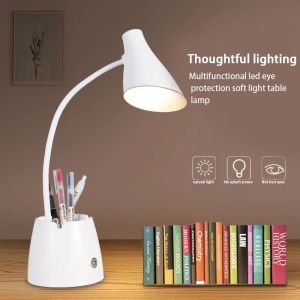 LOCAL SELLER Portable LED Energy-Saving Eye Protection Desk Lamp USB Rechargeable 3-Modes Night Light Pen Holder
