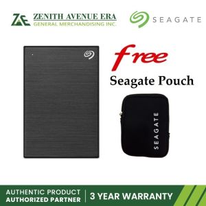 Seagate 1TB One Touch External Hard Drive For Mac and Windows with Password USB3.0 With Rescue Data Recovery and With Seagate Soft Pouch