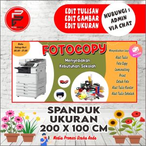Spanduk Fotocopy / Banner Photocopy / Spanduk Toko Fotocopy / Banner Ukuran 2 x 1 meter Bisa COD