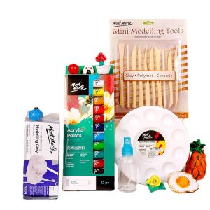 Mont Marte Polymer Baking free Lightweight Modeling Air Dry Mineral Soft Clay polymer Pottery Tools Clay Sculpting Tools set for Sculpting DIY handwork Supplies