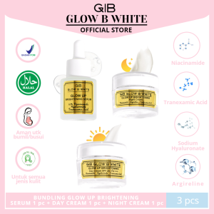 Paket Pemutih Wajah BPOM: GLOW B WHITE GLOW UP BRIGHTENING SERIES