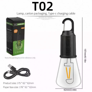 Outdoor Camping Light led Retro Lighting Bulb Portable Spherical Charging Atmosphere Light Tent Camp Emergency Work Light Waterproof Hanging Lamp Tent Lamp With Hook Rechargeable TYPE-C interface light