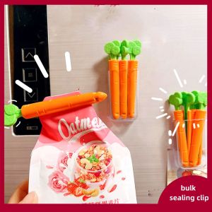 5pcs/set Sealing Tongs Food Bag Closure Clip Cartoon Carrot Shape Moisture-Proof Clamp Fresh Keeping Sealing Clip Kitchen Accessories