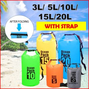 GoTravel 3L 5L 10L 15L 20L Extra Thick Waterproof Ocean Diving Dry Bag Travel Outdoor Storage Sea Backpack Beg waterproof