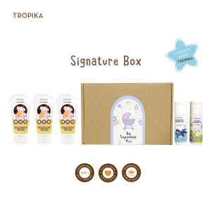 SIGNATURE BOX - TROPIKA Baby Herbal Cream x 3 + FREE GIFT baby oil lav + bubble wash