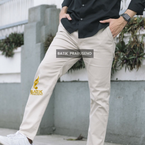 CREAM Celana Panjang Chino Chinos Pria Cowok Cowo Laki Laki Slimfit Slim Fit Big Size Jumbo Standar Prabuseno Premium Reguler