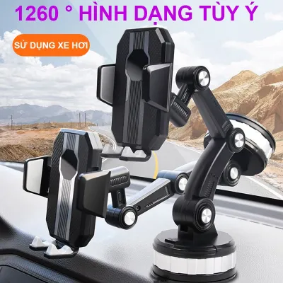 New 2023 - Giá Đỡ Kẹp Điện Thoại Trên ÔTô Cốc Hút Bảng Taplo Kính Xe Hơi Chắc Chắn Điều Hướng Nhiều Góc Xoay Linh Hoạt