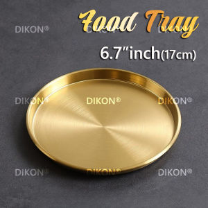 Round Serving Tray Gold Plate Stainless Steel Coffee Table Vanity Tray Jewelry Candle Organizer Kitchen Dessert Display