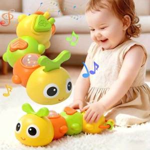 SKISOPGO Baby Busy Caterpillar Toy Baby Rattle Toy  Early Educational Toy Hand Exercise Comfort Soothing Toy